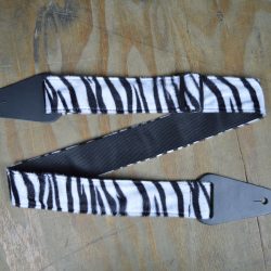 Black & White Zebra Faux Fur Guitar Strap