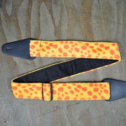 Yellow and Orange Dalmation Faux Fur Guitar Strap