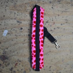 Pink Dalmation Faux Fur Saxophone Strap