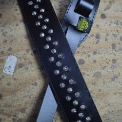 Black 2.5″ Leather Studded Guitar Strap