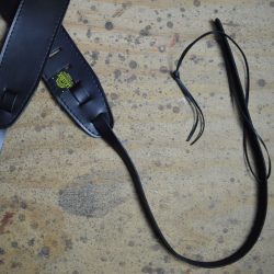 Black Leather Banjo Cradle Strap With Lacing