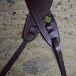 Brown Leather Banjo Cradle Strap With Lacing