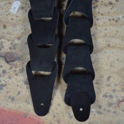 Black Suede Link Leather Guitar Strap