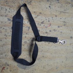 Black Webbing Saxophone Strap with Leather Pad