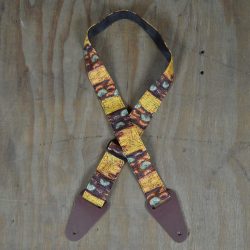 Aboriginal Art Guitar Strap – Yellow Bush