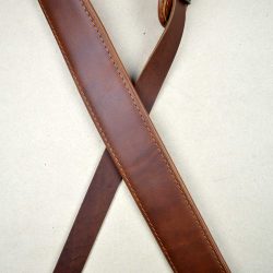 2.0″ Padded Upholstery Leather Guitar Strap Brown & Tan