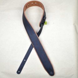 2.5″ Padded Upholstery Leather Guitar Strap Black & Tan