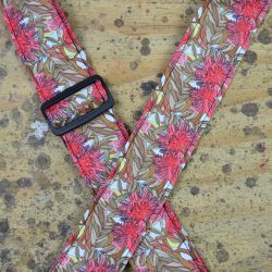 Aboriginal Art Guitar Strap – Red Gum Flower