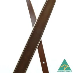 2.0″ Padded Upholstery Leather Guitar Strap Brown & White