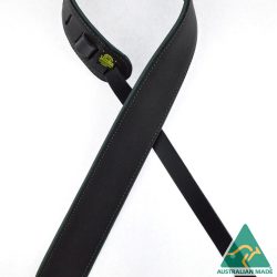 2.5″ Padded Upholstery Leather Guitar Strap Black & Dark Green SOUP25-BKDG