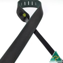 2.0″ Padded Upholstery Leather Guitar Strap Black & Dark Green SOUP20-BKDG