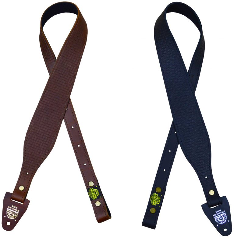 60mm Tapered Basket Weave Finish Genuine Leather Gun Sling Colonial