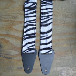 Black & White Zebra Faux Fur Guitar Strap