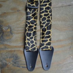 Brown & Black Giraffe Faux Fur Guitar Strap
