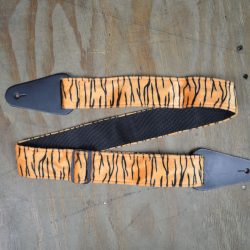 Black and Yellow Tiger Faux Fur Guitar Strap