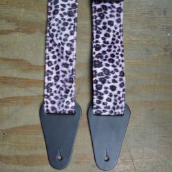 Pink Dot Faux Fur Guitar Strap