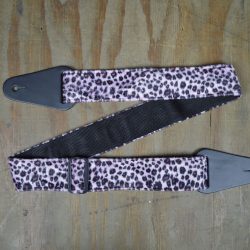 Pink Dot Faux Fur Guitar Strap