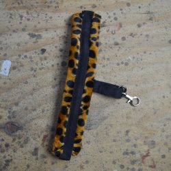 Brown & Black Leopard Faxu Fur Saxophone Strap