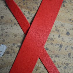 Red 2.5″ Leather Guitar Strap