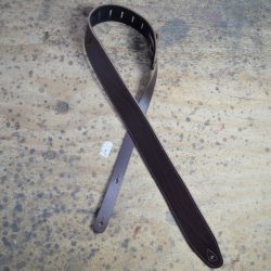 2.5″ Sueded Brown Solid Hide Leather Guitar Strap