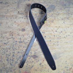 2.5″ Sueded Black Solid Hide Leather Guitar Strap
