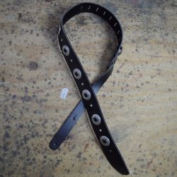 Black 2.5″ Leather with Conchos Guitar Strap