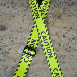 Caution Printed Webbing Guitar Strap
