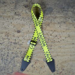 Caution Printed Webbing Guitar Strap