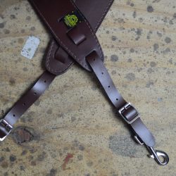Brown Leather Banjo Cradle with Hooks