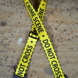 Do Not Cross Printed Webbing Guitar Strap