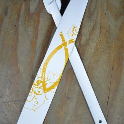 Gold Fish Printed Leather Guitar Strap