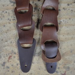 Brown Link Leather Guitar Strap