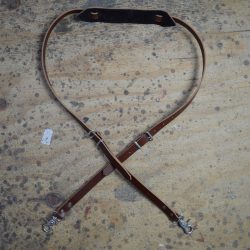 Vintage Style Brown Leather Banjo Strap with Hooks
