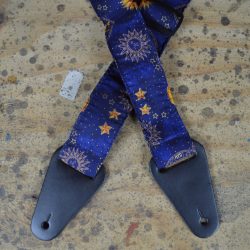 Moon & Stars Blue Rag Guitar Strap