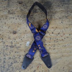 Moon & Stars Blue Rag Guitar Strap
