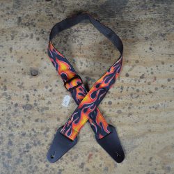 Wheels On Fire Rag Guitar Strap