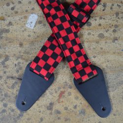 Red & Black Check Rag Guitar Strap