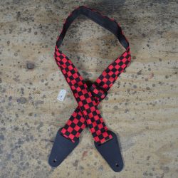Red & Black Check Rag Guitar Strap