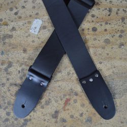 2″ Black Soft Leather Slide Adjustable Guitar Strap