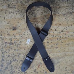 2″ Black Soft Leather Slide Adjustable Guitar Strap