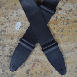 3″ Black Soft Leather Slide Adjustable Guitar Strap