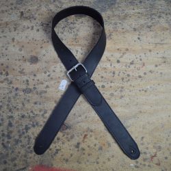 Stitched Black Leather with HD Buckle Guitar Strap