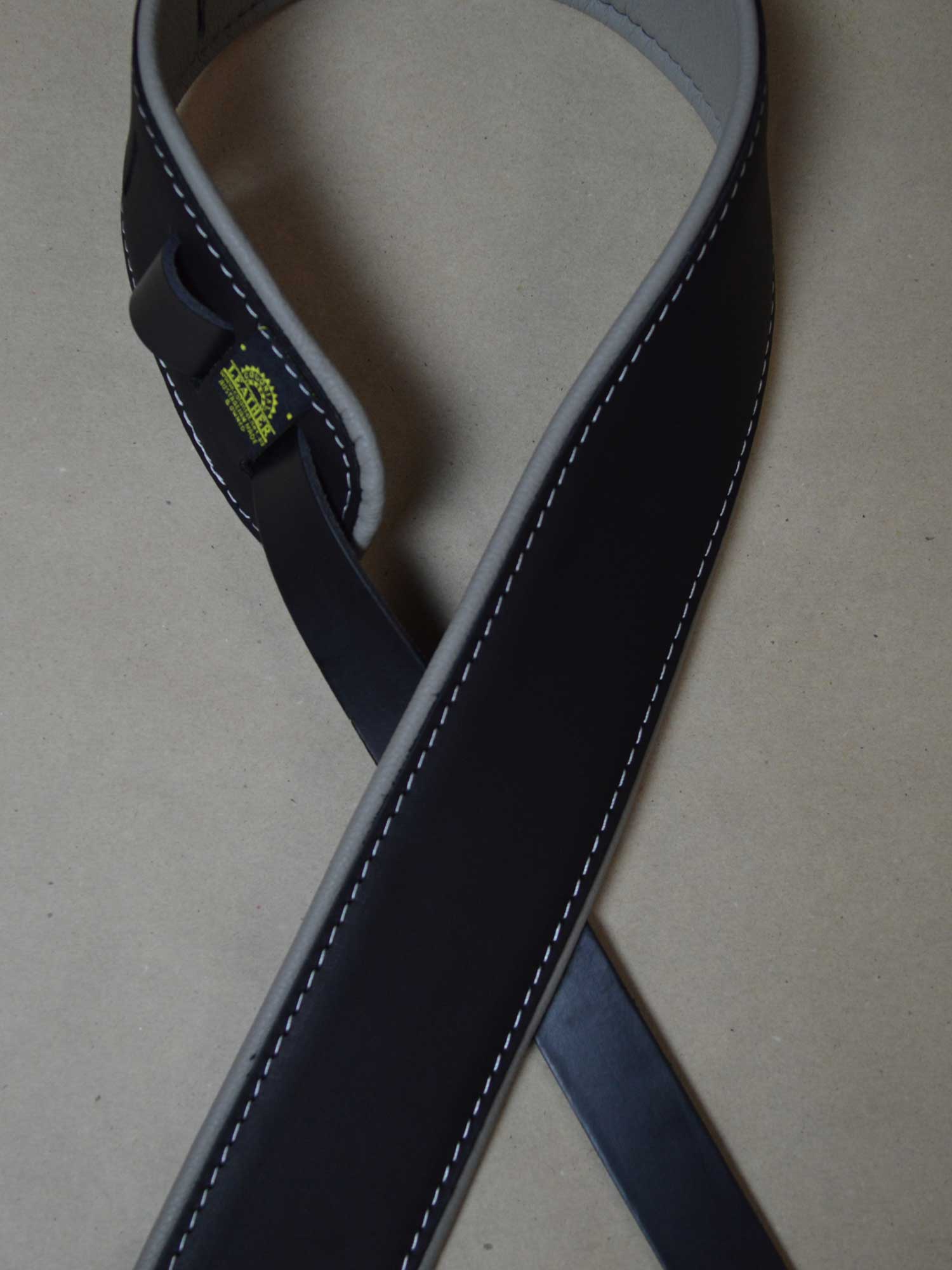 2.5″ Padded Upholstery Leather Guitar Strap Black & Grey