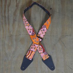 Aboriginal Art Guitar Strap – Orange Dot