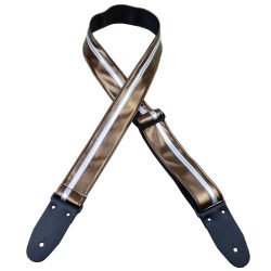 Stripe Rag Guitar Strap – Bronze with a Silver Stripe