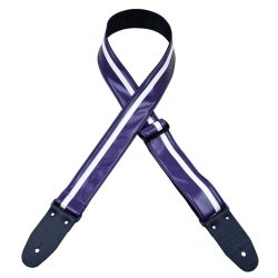 Stripe Rag Guitar Strap – Purple with a White Stripe