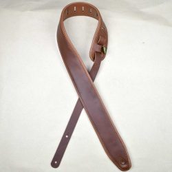 2.5″ Padded Upholstery Leather Guitar Strap Brown & Tan