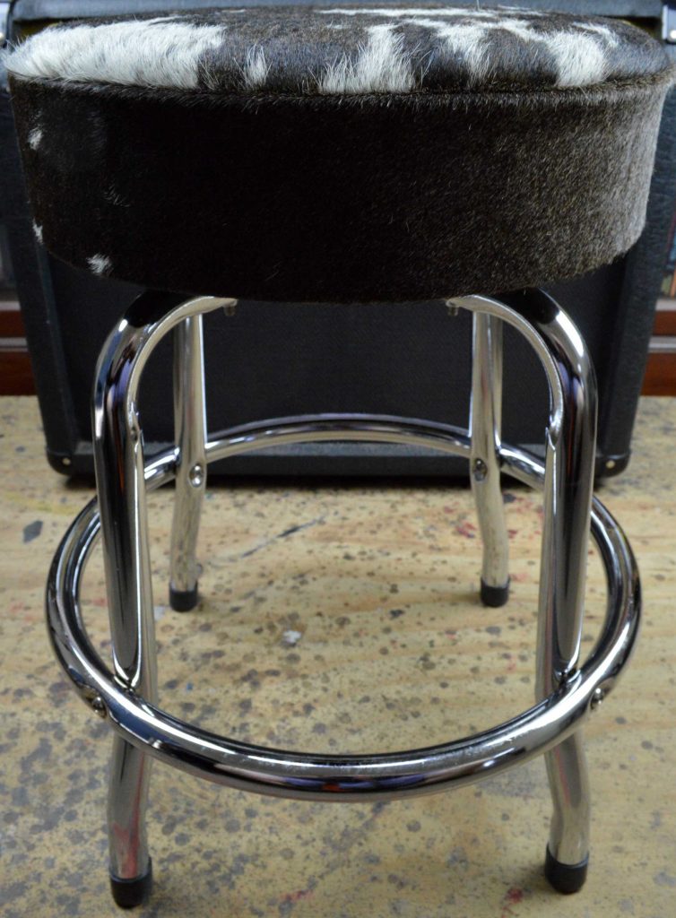 Genuine Hair On Cowhide Leather Short Guitar Stool Colonial Leather