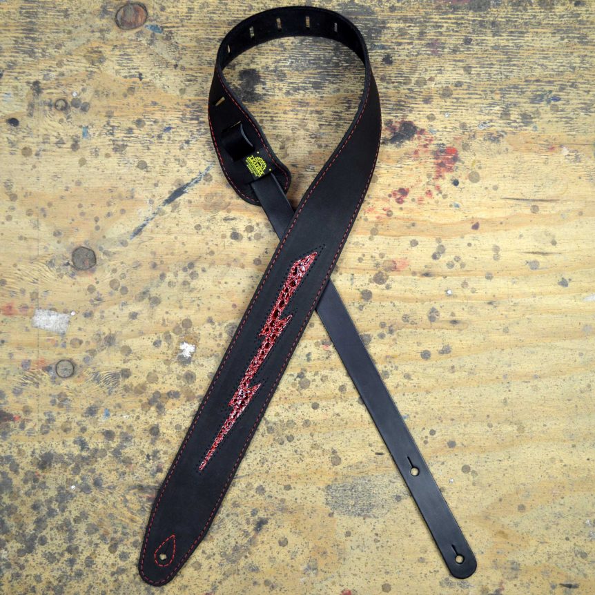 Leather Pattern Inlay Diamond Pattern Leather Inlay Strap - Colonial Leather