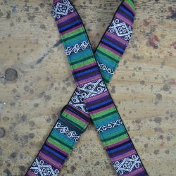 Purple Rasta Rag Guitar Strap